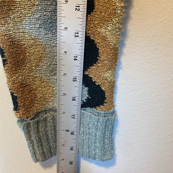 Show Me Your Mumu Sweater Women’s Large Blue Tan Retro Wave Soft Pullover Tunic - Picture 11 of 11